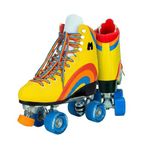 Moxi Skates - Rainbow Rider - Fun and Fashionable Womens Roller Skates | Sunshine Yellow | Size 5