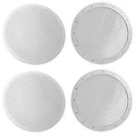 CKANDAY 4 Pack Premium Reusable Coffee Filters for Old/New Aerobie Coffee Makers, 2 Types Washable Stainless Steel Metal Mesh Fine Micro-Filters, Silver