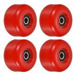 PATIKIL 54mm Skateboard Wheel with Bearings ABEC-9, 4 Pack Street Wheels for Skateboards Cruiser Wheel Replacement 85A, Red