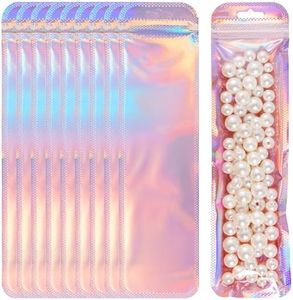 100 Pcs Pen Packaging Bags for Small Business, Resealable Foil Pouch Bag For Pens, Holographic Ziplock Smell Proof Storage Bags for Packaging Lipgloss,Jewelry,Cosmetic,Candy, 2.5x9.4 inch