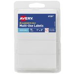 Avery Removable Labels, Rectangular, 1 x 3 Inch, White, Pack of 72 (06728)