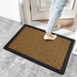 Yellow Weaves Rectangular Door Mat For Home Entrance, Outdoor Rubber Mat - Non-Slip, Anti Skid Foot Mat, Dirt Trapper, Heavy-Duty, Weather-Resistant, Waterproof Doormat (40x60cms, Geometric, Brown)