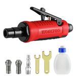 WORKPRO Air Die Grinder 1/4" 1/8", Pneumatic Mini Straight Grinder with Safety Lock for Polishing, Grinding, Rust Removal of Metal, Wood, Plastic (Rotation Speed: 25000 RPM)