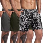 COOFANDY Men's Workout Athletic Running Shorts with Drawstring 3 Pack for Basketball Sports Shorts with Pockets