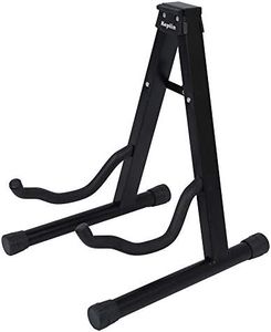 KEPLIN Support de guitare en A (noir) - Pliable - Support de guitare électrique portable - Support universel pour guitare électrique - Compatible avec toutes les guitares acoustiques et électriques -