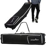 Athletico Rolling Double Ski Bag - Padded Ski Bag with Wheels for Air Travel (Black, 175 cm)