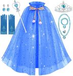 Princess Cape Set Dress up Costume for Girls Party Cosplay Fur Hooded Cloak