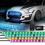 OPT7 Aura 4pc LED Lighting Kit for Grille, 24 inches IP67 Waterproof Strips, w/Multi-Color, Dimmer, Fade, Cycle, Strobe, Peel'n'Stick Front Grill Valence