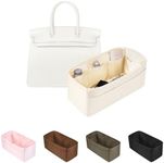 KINGS IN BAG Organizer Insert for Hermes Bags, Luxury Bags Storage with Silk, Fits Birkin 35 Bags, Lightweight Shaper with Multiple Pockets for Daily Use (Craie, Birkin35)
