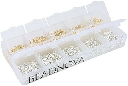 BEADNOVA Silver & Gold Plated Open Jump Rings 3mm 4mm 5mm 6mm 7mm Assortment Value Pack for Jewelry Making (2600pcs Box Set)