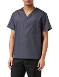 Dickies EDS Signature Scrubs for Women and Scrubs for Men, Unisex One Pocket V-Neck Top in Soft Brushed Poplin 83706, Pewter, XL