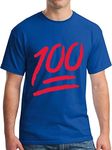 100 Percent Red Emoji Hipster Logo T-Shirt 2XL Blue