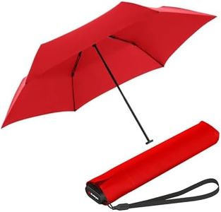 Knirps Ultra US.050 Slim Manual Pocket Umbrella - Ultra Light and Flat - Storm Proof - Windproof - 21 cm, red, S, Compact