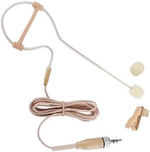 Concealed Single Earhook Headset Microphone Compatible with Sennheiser Wireless Bodypack Transmitter, Omnidirectional Condenser Mic with Windscreen, Ideal for Lectures, Singing 3.5mm Lock Plug