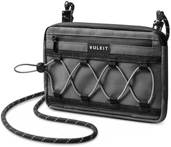 VULKIT Neck Wallet for Travel, Nylon Passport Holder RFID Blocking with Adjustable Lanyard, Grey