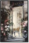 Art Remedy Elegant Flower Storefront Canvas Fashion Designer Wall Art, Black Frame, 36" x 54"