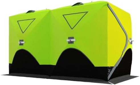 Outsunny 8 Person Pop-up Insulated Ice Fishing Tent, Bright Green