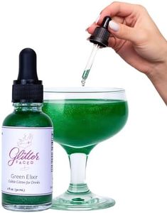 Glitter Faced Green Edible Glitter for Galentines or St.Patricks Day Cocktails & Mocktails, Mess-Free Glitter for 30 Drinks, Luster Dust Made from the USA with no taste or texture, 0 Calorie, 30ml