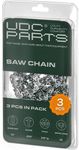 UDC Parts 10 Inch Chainsaw Chain for 10-Inch Bar, 40 Drive Links, 3/8" Pitch.050 Gauge, Fits Remington, Craftsman, Worx, Poulan and More - 3 Pack