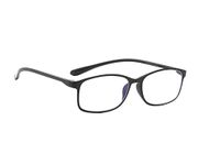 PROFLEX BluOptix Blue Light Blocking lightweight, flexible, scratch resistant, unisex (mens + womens), computer screen technology reading glasses (black, 1.5)