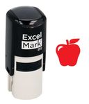 Round Teacher Stamp - Apple - Red Ink