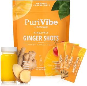 All About Juicing Ginger Shots with Pineapple & Turmeric - Superfood Juice Powder - Immunity, Digestion & Energy Support - 30 Wellness Stick Packs - PuriVibe