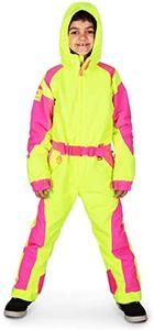 Tipsy Elves Neon Yellow Kid's Powder Ski Suit for Boys and Girls Size XL
