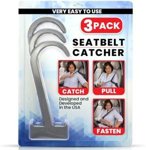 Gearu Seatbelt Catcher Seat Belt Aid Grabber - for Elderly & Disabled, Seatbelt Reacher Tool for Seniors with Back, Shoulder, or Elbow Injury, Easy Reach Mobility & Daily Living Aid, 3 Pack, Gray