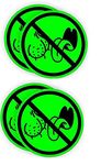 Four (4) No Ball Licking Rats Green, 2 inches - Hard Hat Stickers - USA Union Stickers