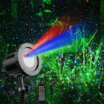 Laser Projector Lights Outdoor, Moving Red Green Blue 3 Color Starry Lights Show Laser Projection Light with RF Control, Outdoor Waterproof Holiday Decor for Party Garden Christmas Halloween