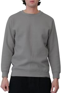 G-Style USA Basic Solid Crewneck Sweatshirt MSC13126 - Relaxed Grey - Small