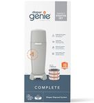 Diaper Genie Playtex Complete Diaper Pail, with Built-in Odor Controlling Antimicrobial, Includes 1 Pail and 3 Max Fresh Refills, Grey