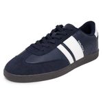 Nautica Men's Walking Shoes, Comfortable Vegan Suede/Leather Sneakers for Casual Fashion, Featuring Lace-Up Low-Top Loafer Design, Navy Ivory-scotti, 12