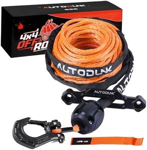 AUTODUNK 3/16" x 50ft Synthetic Winch Rope Kit 8,450LBS with Protective Sleeve+Fairlead+ Stopper+Hook for Offroad Vehicle ATV UTV, Orange