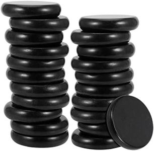SINJEUN 22 Pack 3.5 Inch Basalt Massage Stones, Large Basalt Massage Rocks Round Hot Stones for Massage, Essential Massage Supplies for Professional Home Spa, Relaxing, Healing, Pain Relief, Black