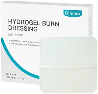 Dimora Hydrogel Burn Dressing 4" x 4" - Burn and Wound Dressing Instant Cooling Relief for Minor Burns & Wounds, Soothing Moist Burn Pads for 1st-2nd Degree Burns, Cuts, Abrasions(10 Count)