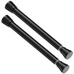 Zipglo Tension Pole 45-70 cm Extendable Curtain Rod 2pcs， Telescopic Curtain Rod No Screws Curtain Pole Extending Curtain Pole Curtain Rod Shower Curtain Pole for Small Window, Kitchen, Black