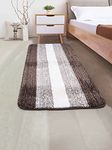 SARAL HOME EASY LIVING Saral Home Microfiber Striped Anti-Skid Runner (Brown, 50X100 Cm)