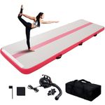 Tuxedo Sailor Inflatable Gymnastics Tumbling Mat Air Tumble Track 13ft 4in Thickness Air Floor Mat with Electric Air Pump for Gymnastics Training/Home Use/Cheerleading/Water/Gym/Yoga