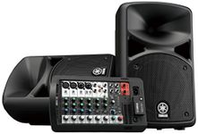 Yamaha Stagepas 400BT Portable PA System, 400W Portable PA with Reverb-equipped 8-channel Mixer, Two speakers with 8" LF/1" HF drivers, and Built-in Stand Mounts