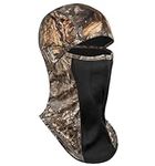 Tough Headwear Camo Balaclava Ski Mask for Men - Hunting Face Mask for Cold Weather - Hinge Design Hunting Face Cover, Realtree Camo, One Size