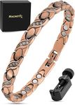 MagnetRX® Copper Bracelets for Women - Ultra Strength Magnetic Crystal Bracelet for Women - Adjustable Copper Bracelet with Crystals with Included Sizing Tool (Crystal XO Style)