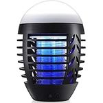 Bug Zapper Mosquito Killer Fly Trap Mosquito Attractant Trap with Camping Lamp for Outdoor and Indoor, Cordless Zapper with Hook, Hangable