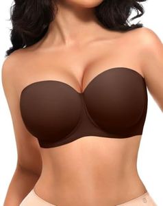 SHAPELLX Women's Underwire Bra with Convertible Straps Full Coverage Brown Push Up Bras for Large Breasts(Brown,40DDD)