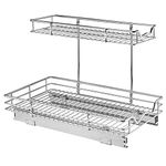 Hold N' Storage Pull Out Cabinet Organizer Sliding Shelf- Heavy Duty Gauge Metal, with 5 Year Limited Warranty- Anti Rust Chrome