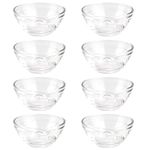 Set of 8 Mini Glass Bowls, 2.3 Inch Stackable Food Prep Bowls Multipurpose Clear Glass Serving Bowls for Kitchen Prep, Dessert, Dips, Candy