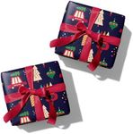 GIVEWRAP The Gift Wrap That Gives To Charity. All Occasions and Wrap Paper for Adults & Kids, Recyclable, Eco-Friendly, Christmas Illustration Bundle (6 Sheets, 50 cm x 70 cm), Christmas collection