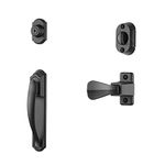 Ideal Security Door Handle with Keyed Deadbolt for Storm and Screen Doors, Matte Black (4-Piece Set)