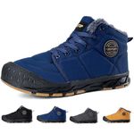 Maxome Men's Snow Boots,Winter Boots for Men,Fur Lined Snow Boots for Men,Winter Snow Boots,Waterproof Comfortable Non-Slip Ankle Short Lace Boots,Outdoor Lightweight Warm Snow Shoes for Walking,Skiing o,hiking