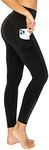 Leggings Depot Women's High Waisted Reflective Yoga Pants with Pockets Athletic Leggings, Black, XL